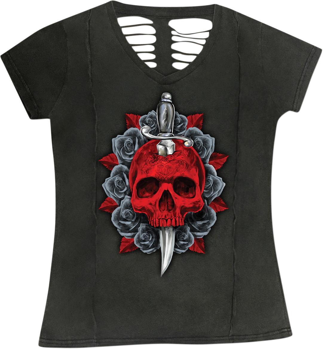 Lethal Threat Women's Dagger Skull T Shirt