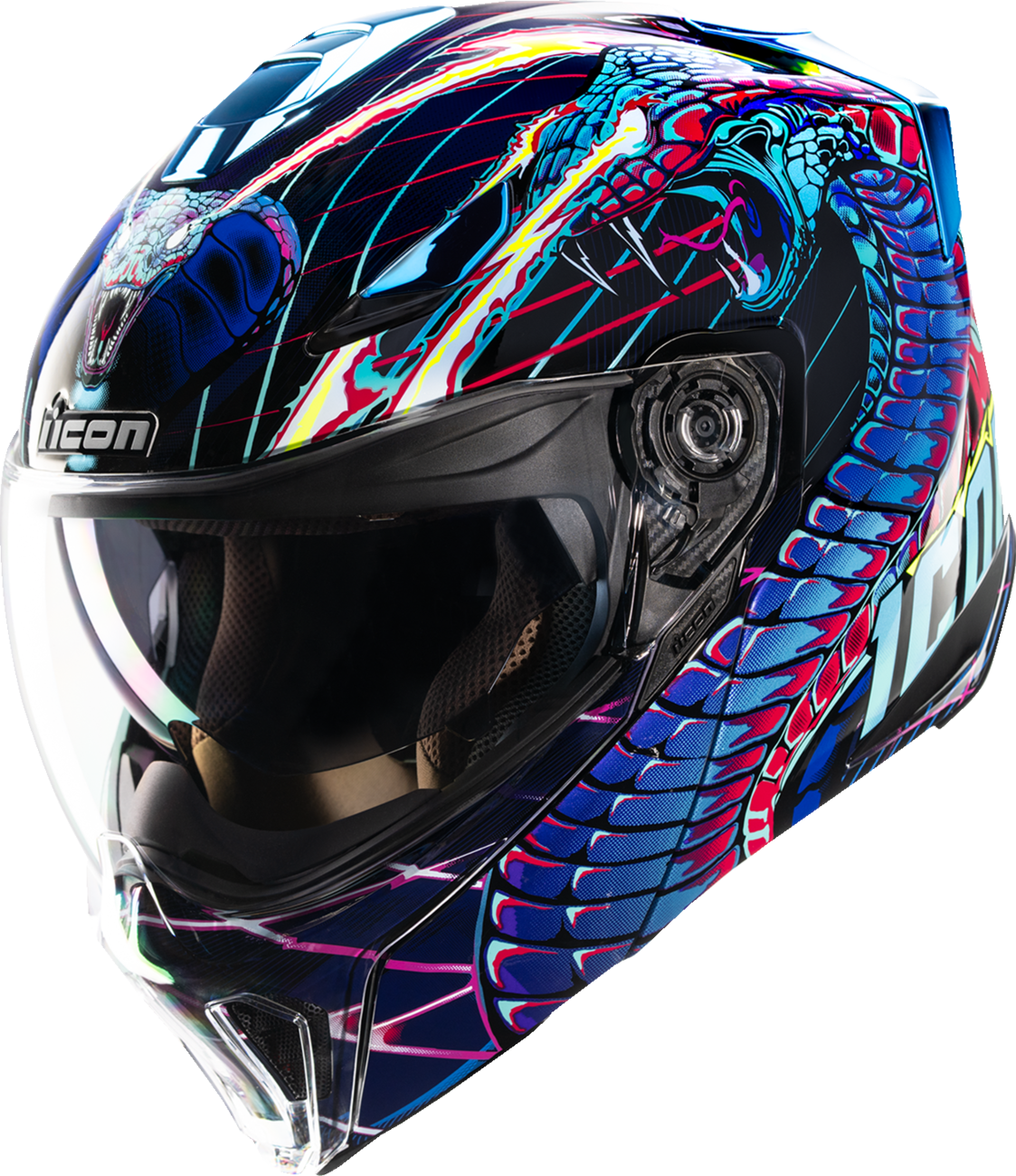 Icon Threshold Synthwave Lazer Cobra Modular Helmet