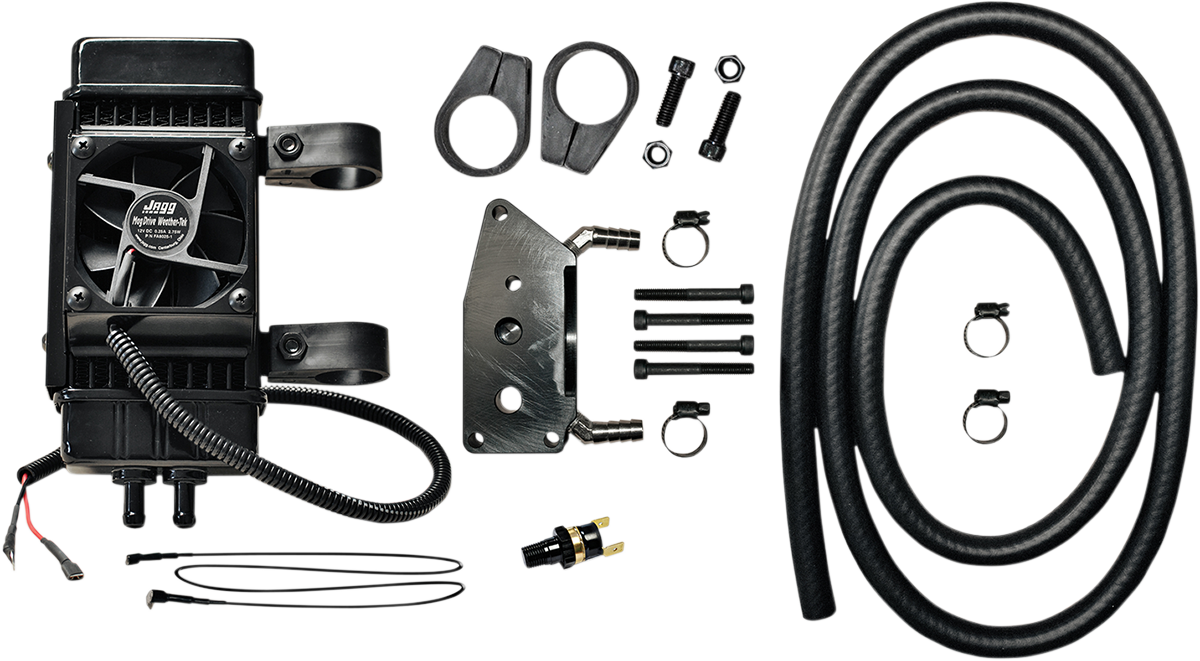 Jagg Oil Coolers Vertical Frame-Mount Fan-Assisted Oil Cooler Kit