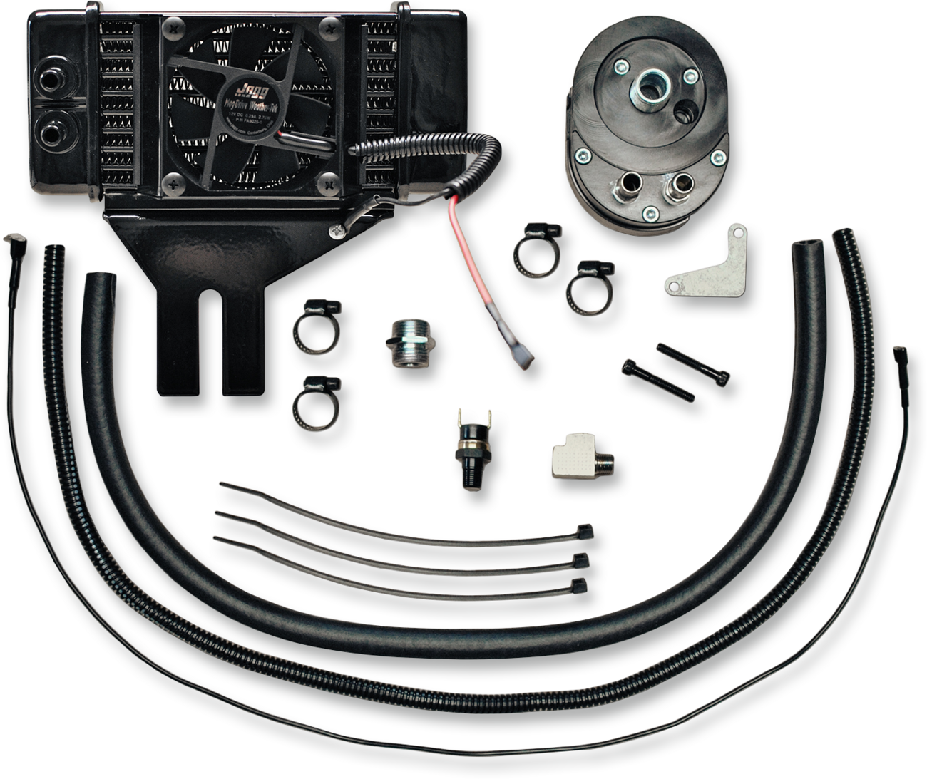 Jagg Oil Coolers Low-Mount Fan-Assisted Oil Cooler Kit