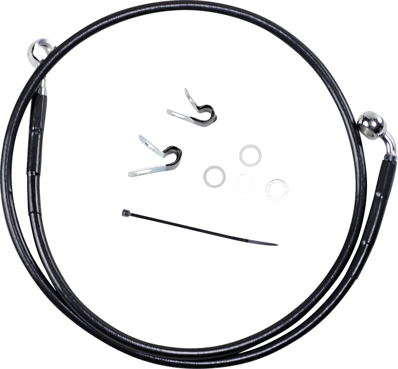 Drag Specialties Extended Length Black Vinyl Brake Line Kit