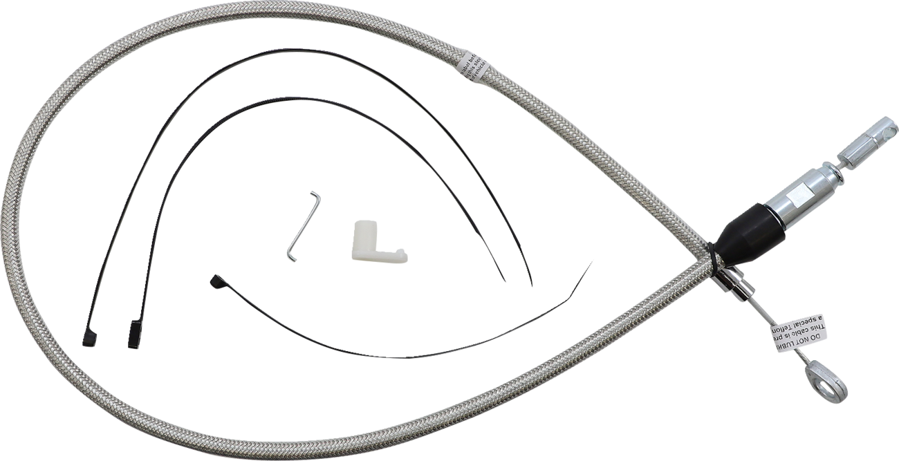 Magnum Shielding Polished Stainless Quick Connect Upper Clutch Cable