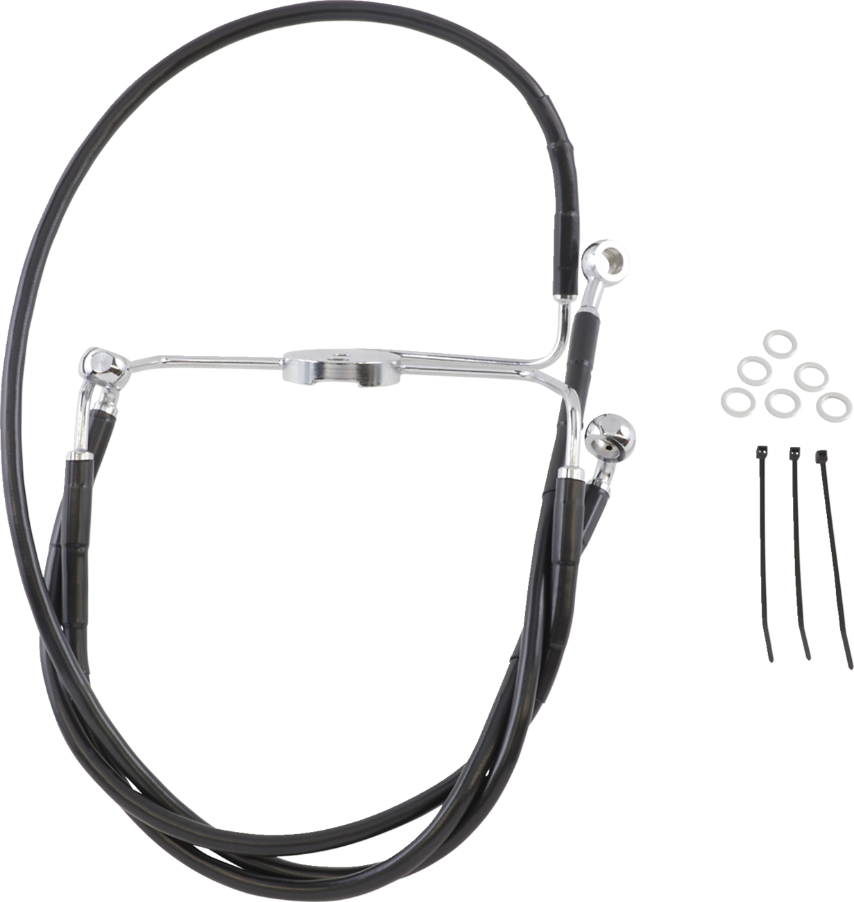 Drag Specialties Extended Length Black Vinyl Brake Line Kit