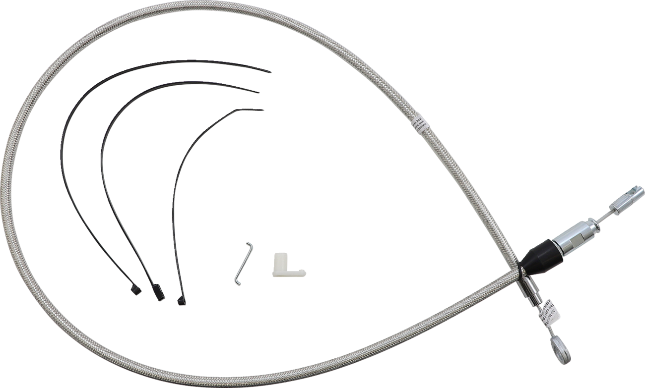 Magnum Shielding Polished Stainless Quick Connect Upper Clutch Cable