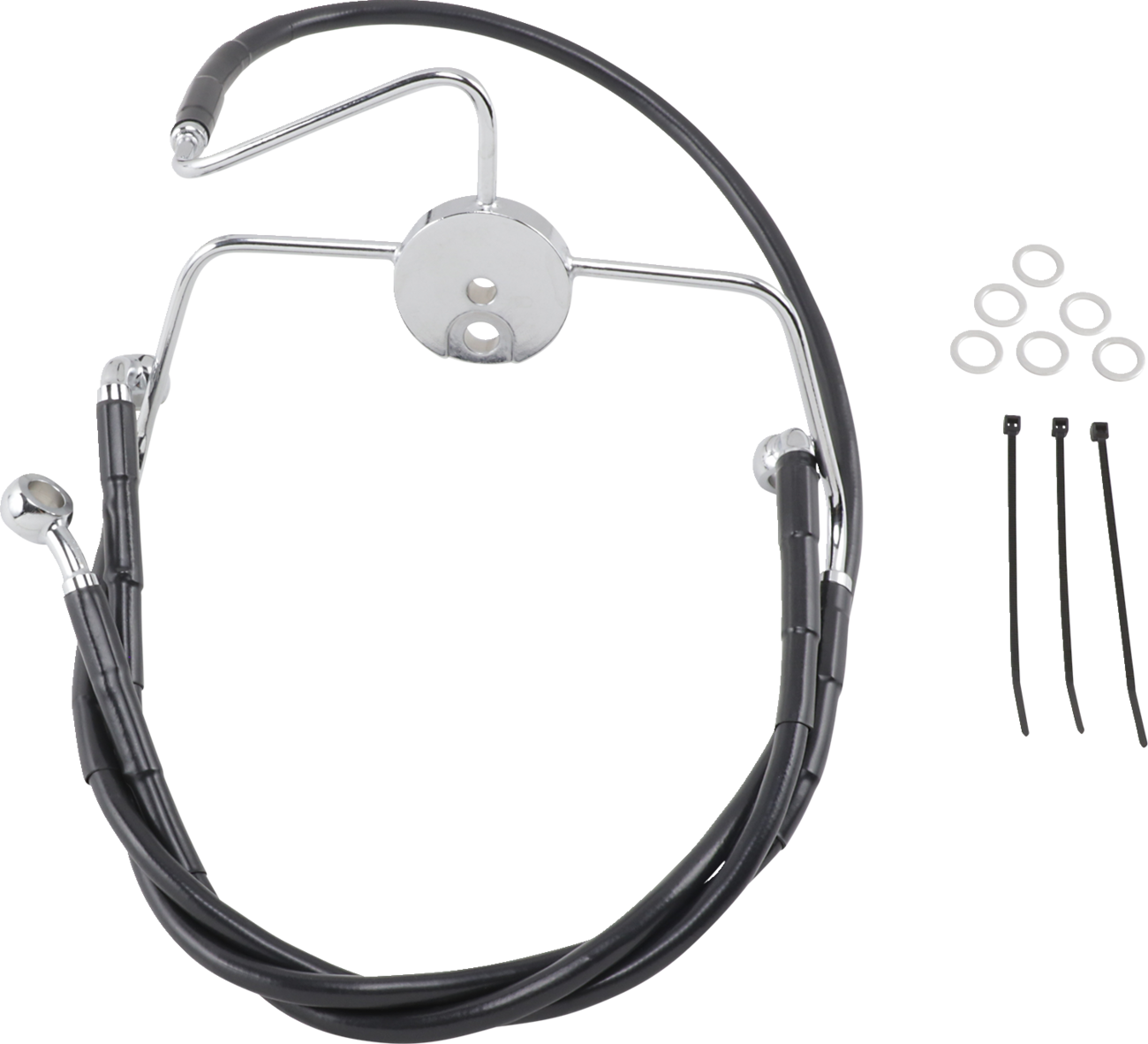 Drag Specialties Extended Length Black Vinyl Brake Line Kit