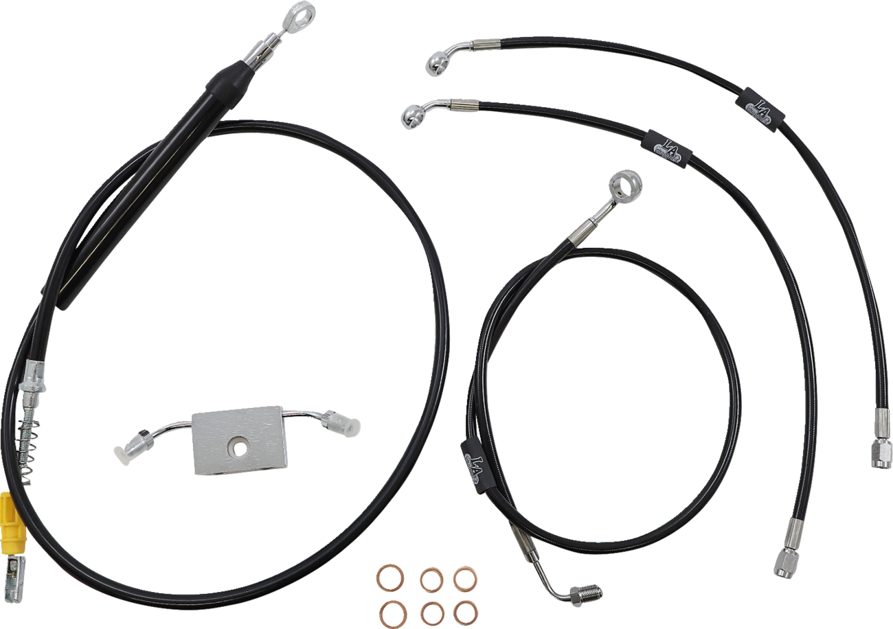 LA Choppers Standard Black Vinyl Handlebar Cable/Brake Line Kit