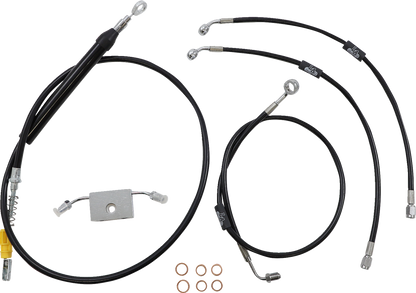 LA Choppers Standard Black Vinyl Handlebar Cable/Brake Line Kit