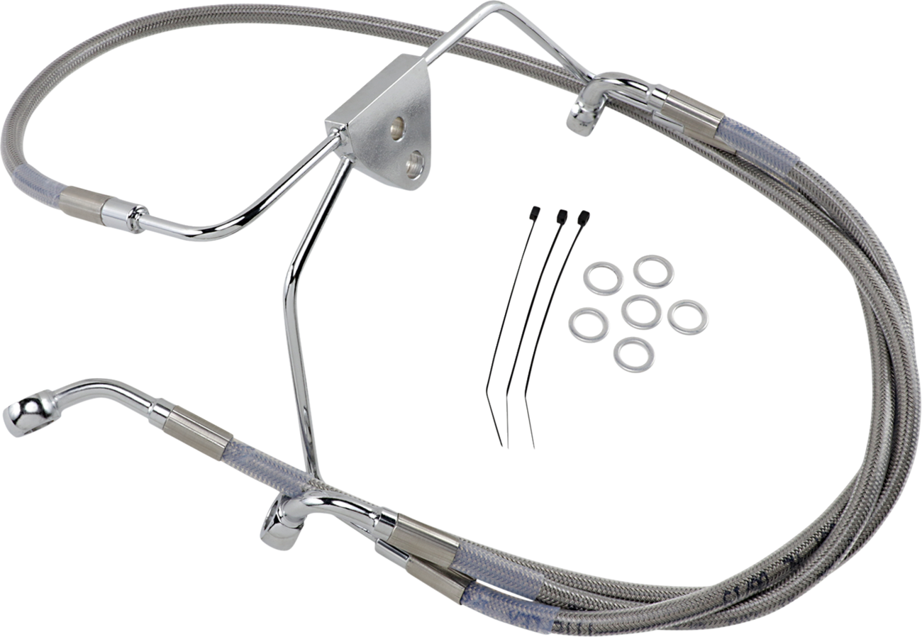 Drag Specialties Extended Length Stainless Steel Brake Line Kit