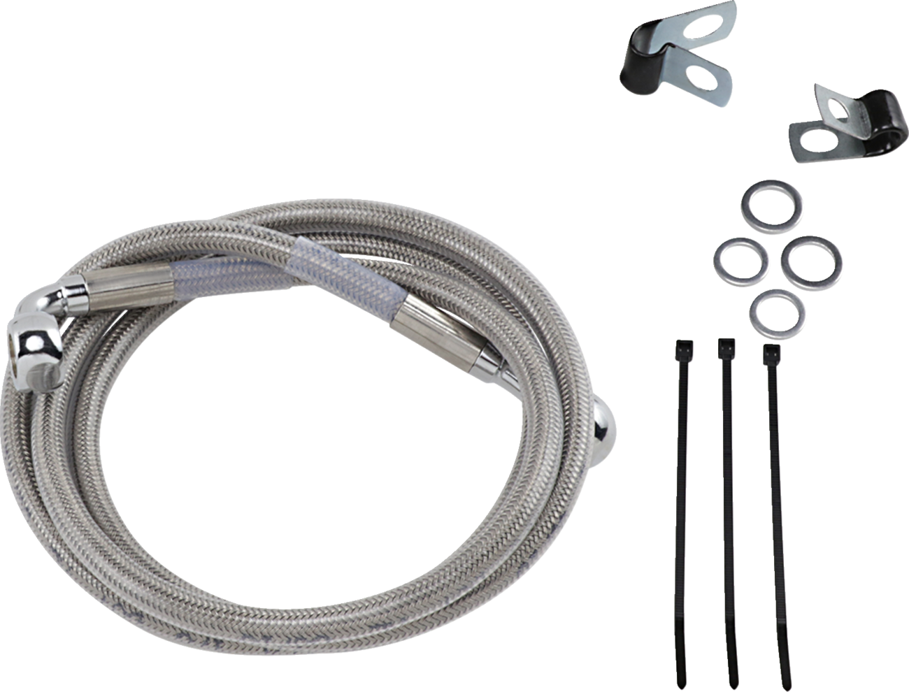 Drag Specialties Extended Length Stainless Steel Brake Line Kit