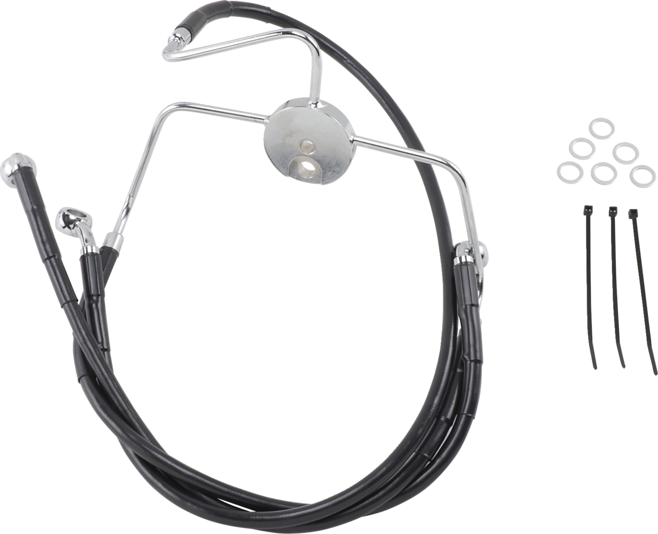 Drag Specialties Extended Length Black Vinyl Brake Line Kit
