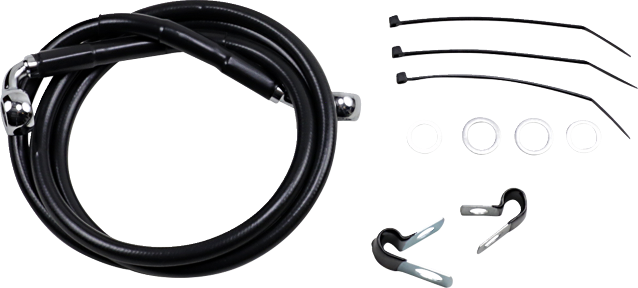 Drag Specialties Extended Length Black Vinyl Brake Line Kit