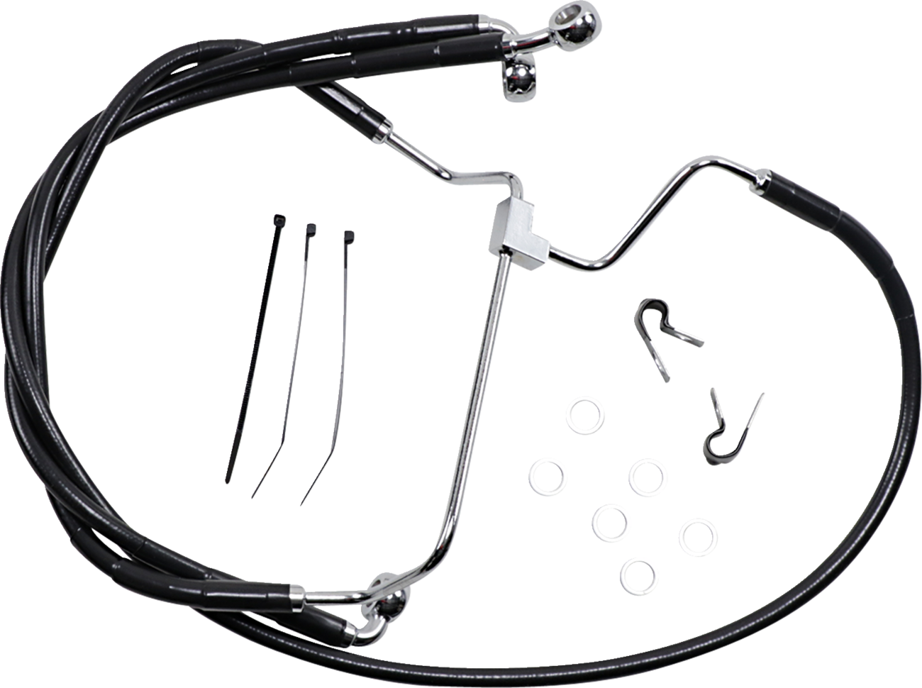 Drag Specialties Extended Length Black Vinyl Brake Line Kit