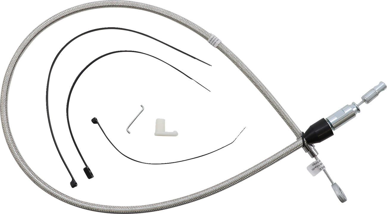 Magnum Shielding Polished Stainless Quick Connect Upper Clutch Cable