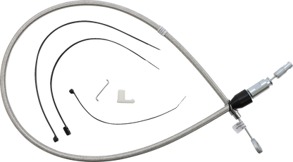 Magnum Shielding Polished Stainless Quick Connect Upper Clutch Cable