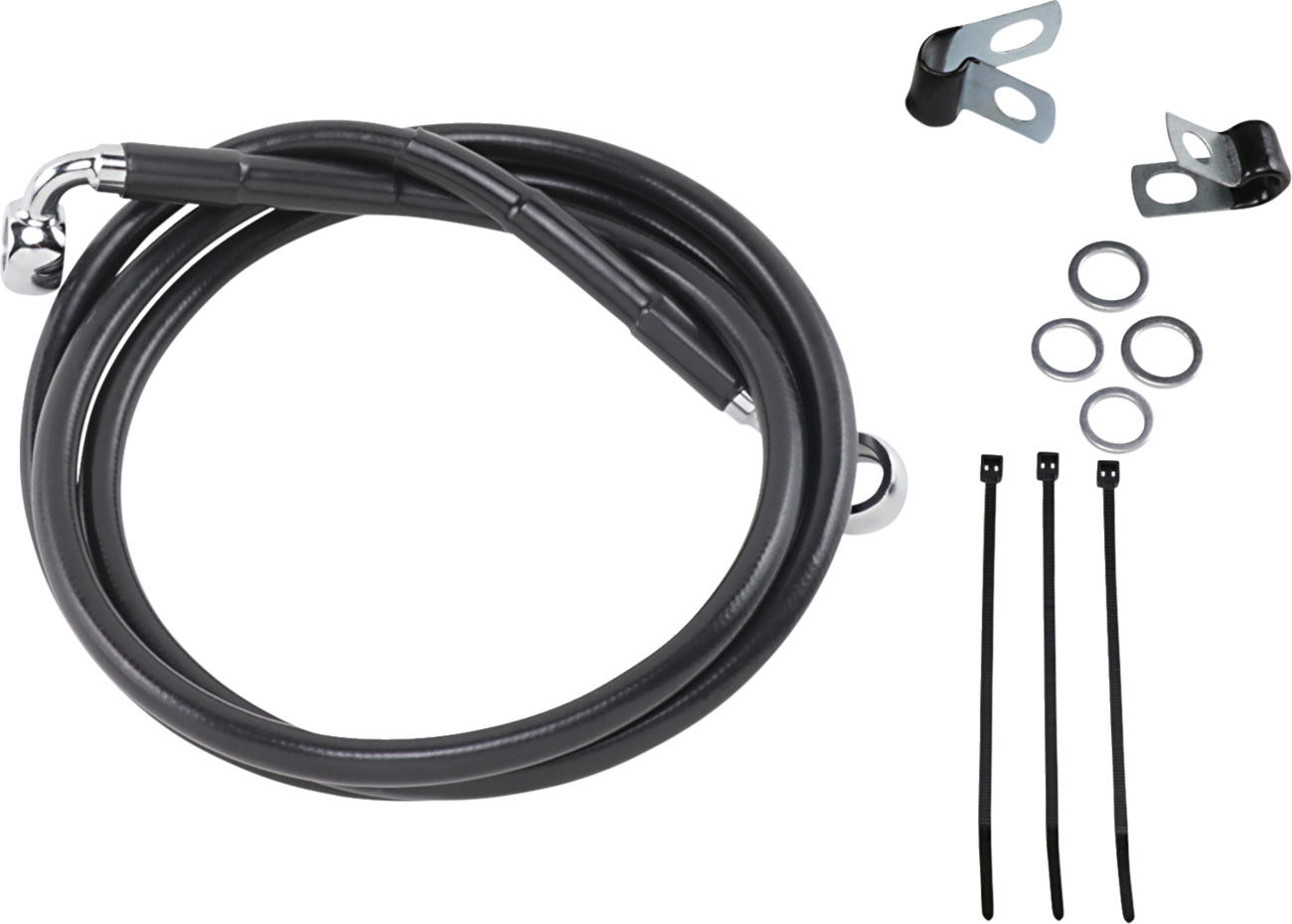 Drag Specialties Extended Length Black Vinyl Brake Line Kit