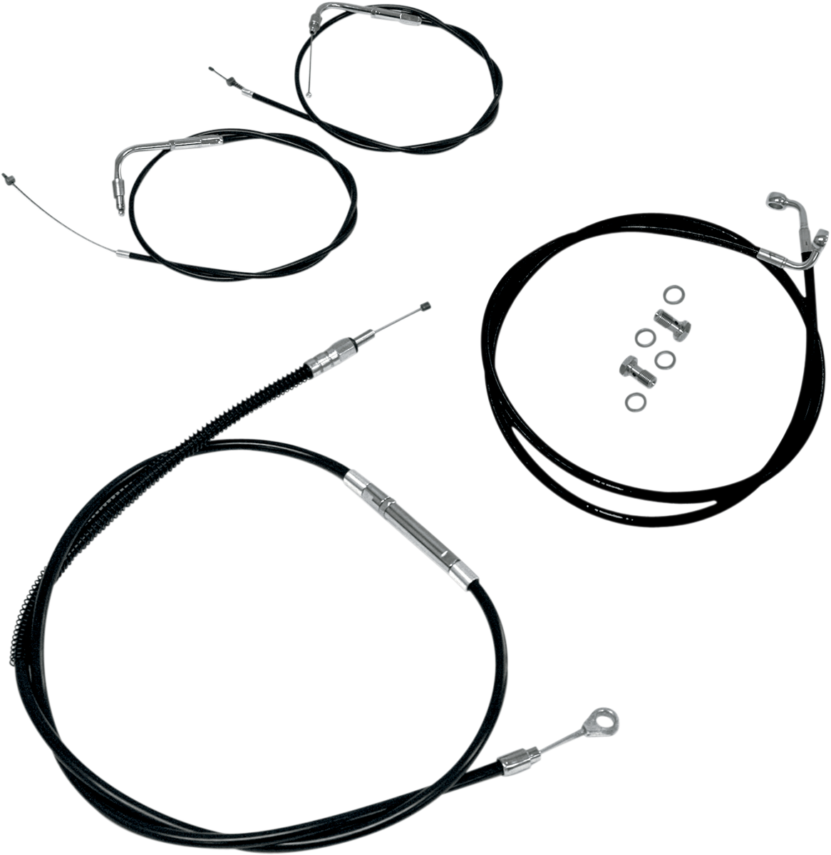 LA Choppers Standard Black Vinyl Handlebar Cable/Brake Line Kit