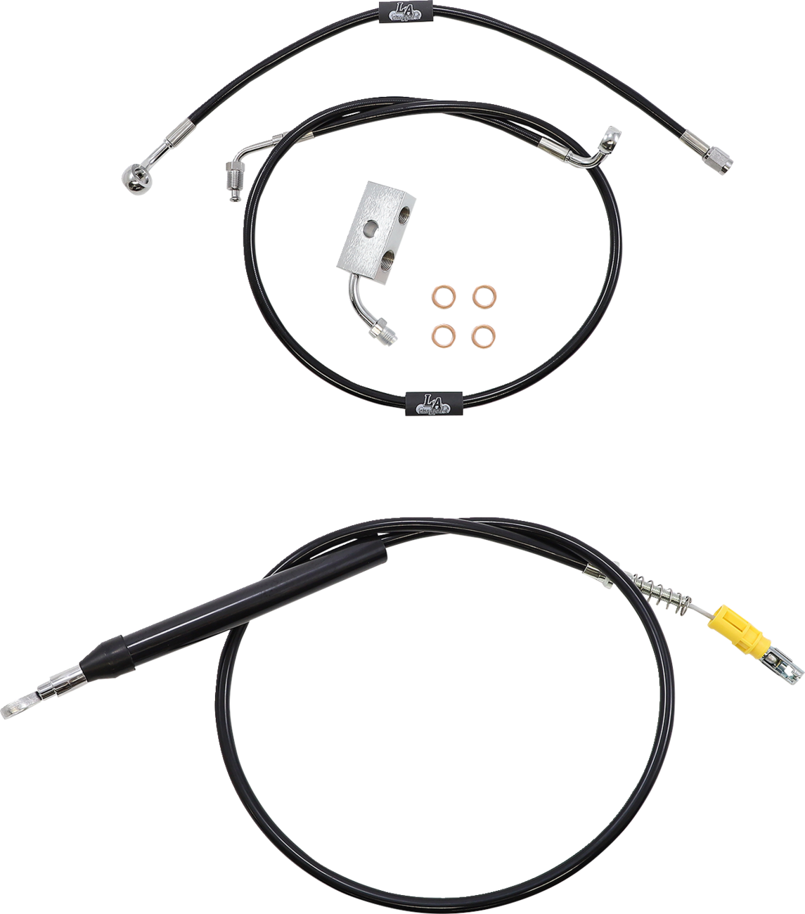 LA Choppers Standard Black Vinyl Handlebar Cable/Brake Line Kit