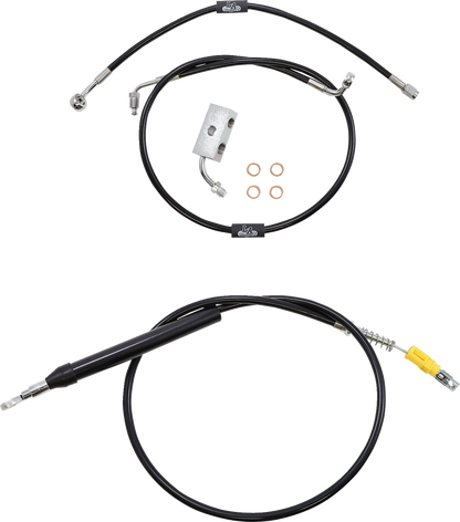 LA Choppers Standard Black Vinyl Handlebar Cable/Brake Line Kit