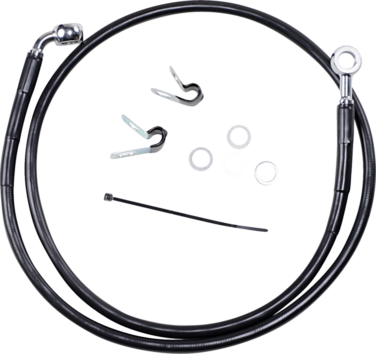 Drag Specialties Extended Length Black Vinyl Brake Line Kit