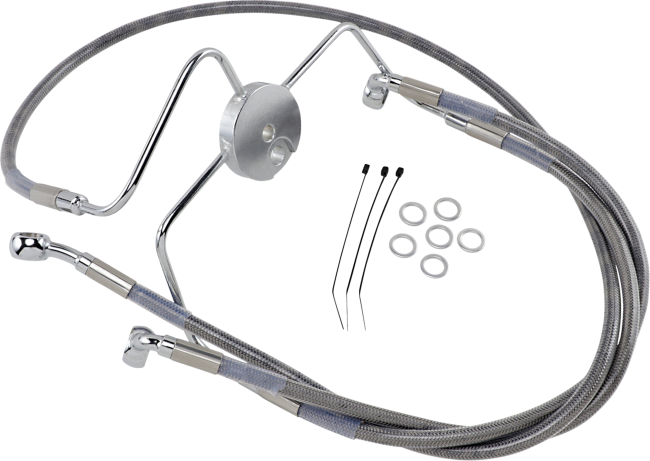 Drag Specialties Extended Length Stainless Steel Brake Line Kit