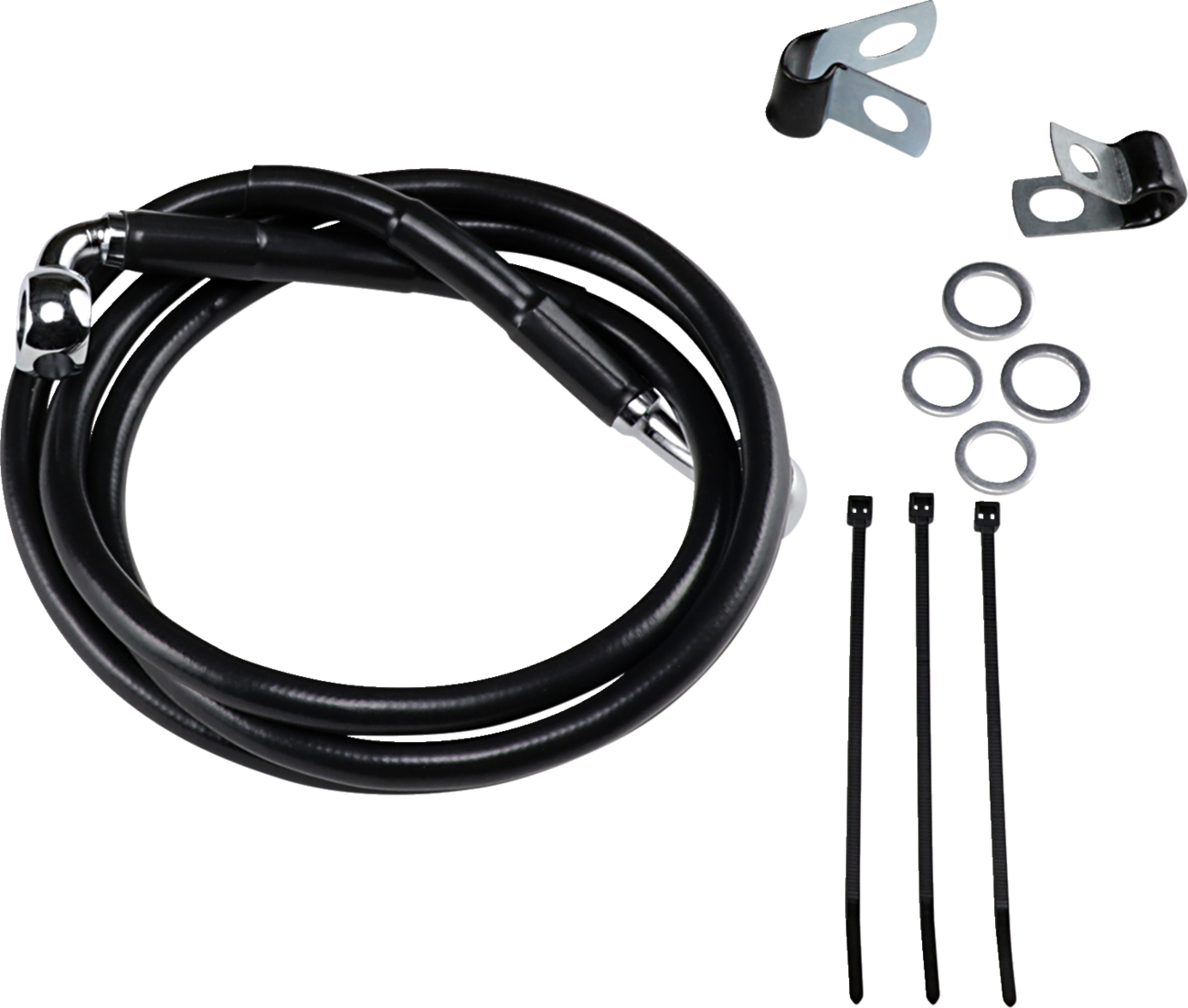 Drag Specialties Extended Length Black Vinyl Brake Line Kit