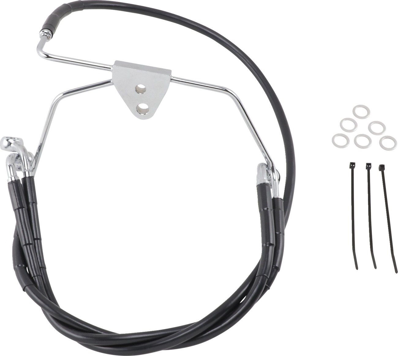 Drag Specialties Extended Length Black Vinyl Brake Line Kit
