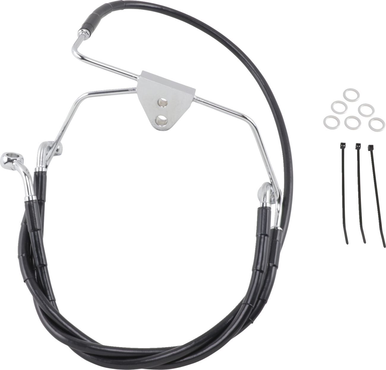 Drag Specialties Extended Length Black Vinyl Brake Line Kit