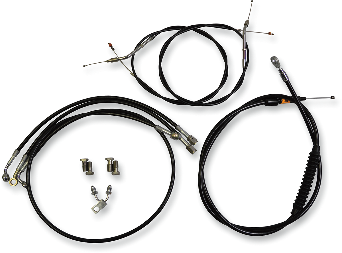 LA Choppers Standard Black Vinyl Handlebar Cable/Brake Line Kit