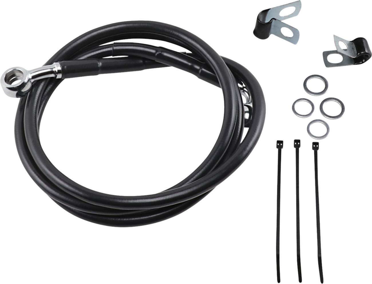 Drag Specialties Extended Length Black Vinyl Brake Line Kit