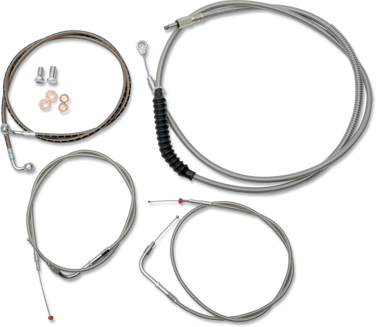 LA Choppers Standard Midnight Braided Handlebar Cable/Brake Line Kit