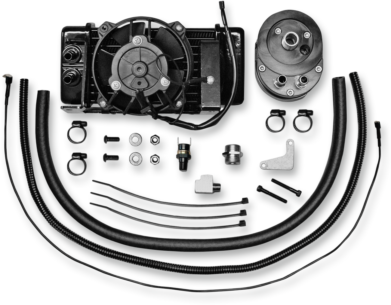Jagg Oil Coolers Low-Mount Fan-Assisted Oil Cooler Kit