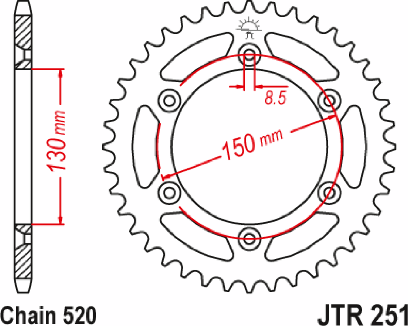 JT Sprockets Steel Rear Sprocket