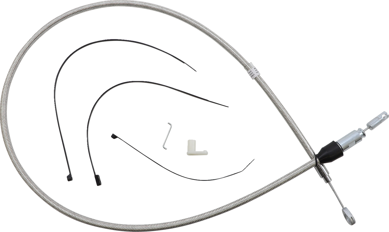 Magnum Shielding Polished Stainless Quick Connect Upper Clutch Cable