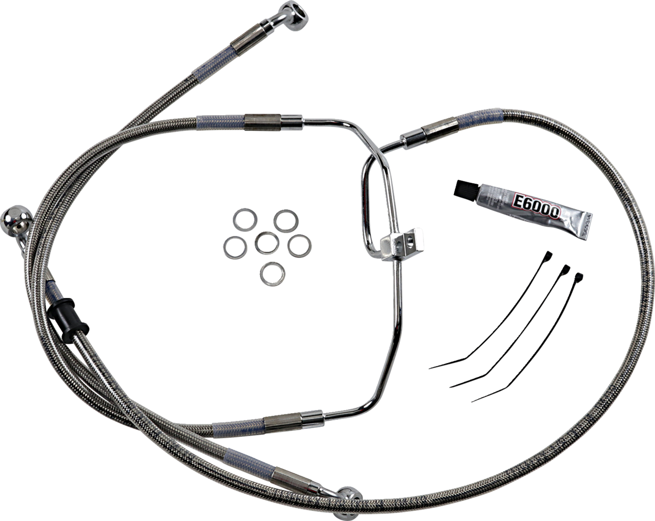 Drag Specialties Extended Length Stainless Steel Brake Line Kit