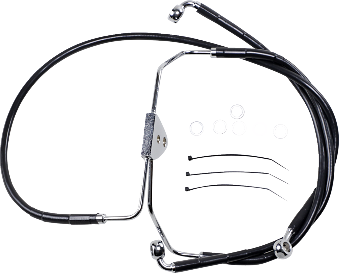 Drag Specialties Extended Length Black Vinyl Brake Line Kit