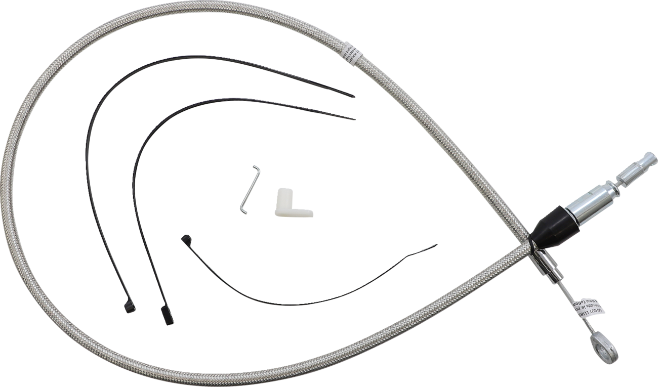 Magnum Shielding Polished Stainless Quick Connect Upper Clutch Cable