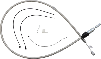 Magnum Shielding Polished Stainless Quick Connect Upper Clutch Cable
