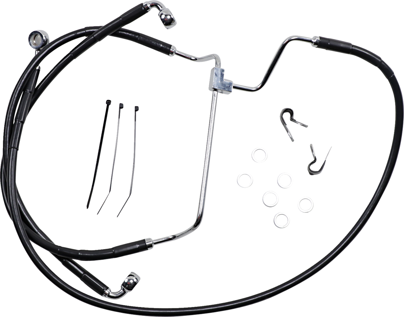 Drag Specialties Extended Length Black Vinyl Brake Line Kit