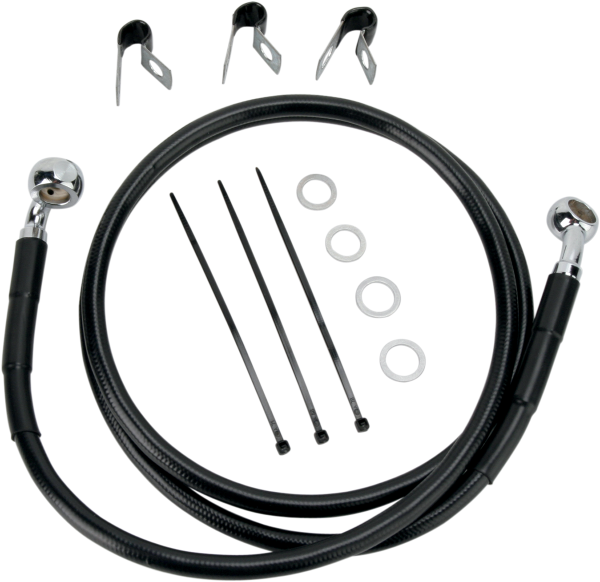 Drag Specialties Extended Length Black Vinyl Brake Line Kit