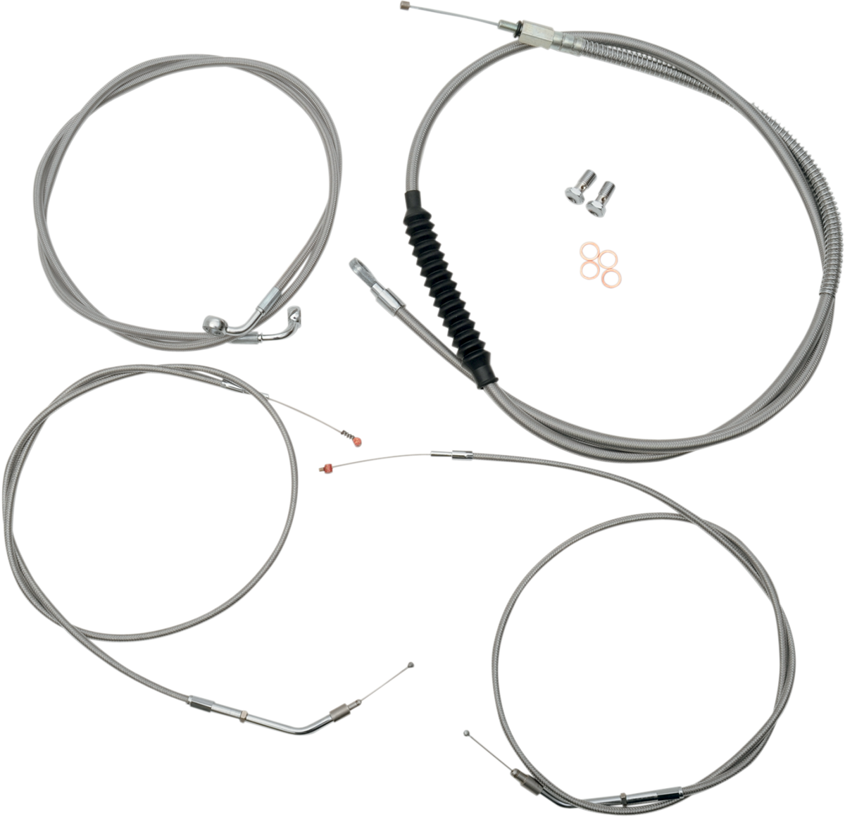 LA Choppers Standard Midnight Braided Handlebar Cable/Brake Line Kit
