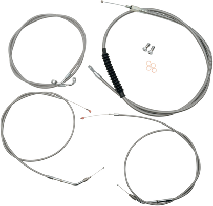LA Choppers Standard Midnight Braided Handlebar Cable/Brake Line Kit