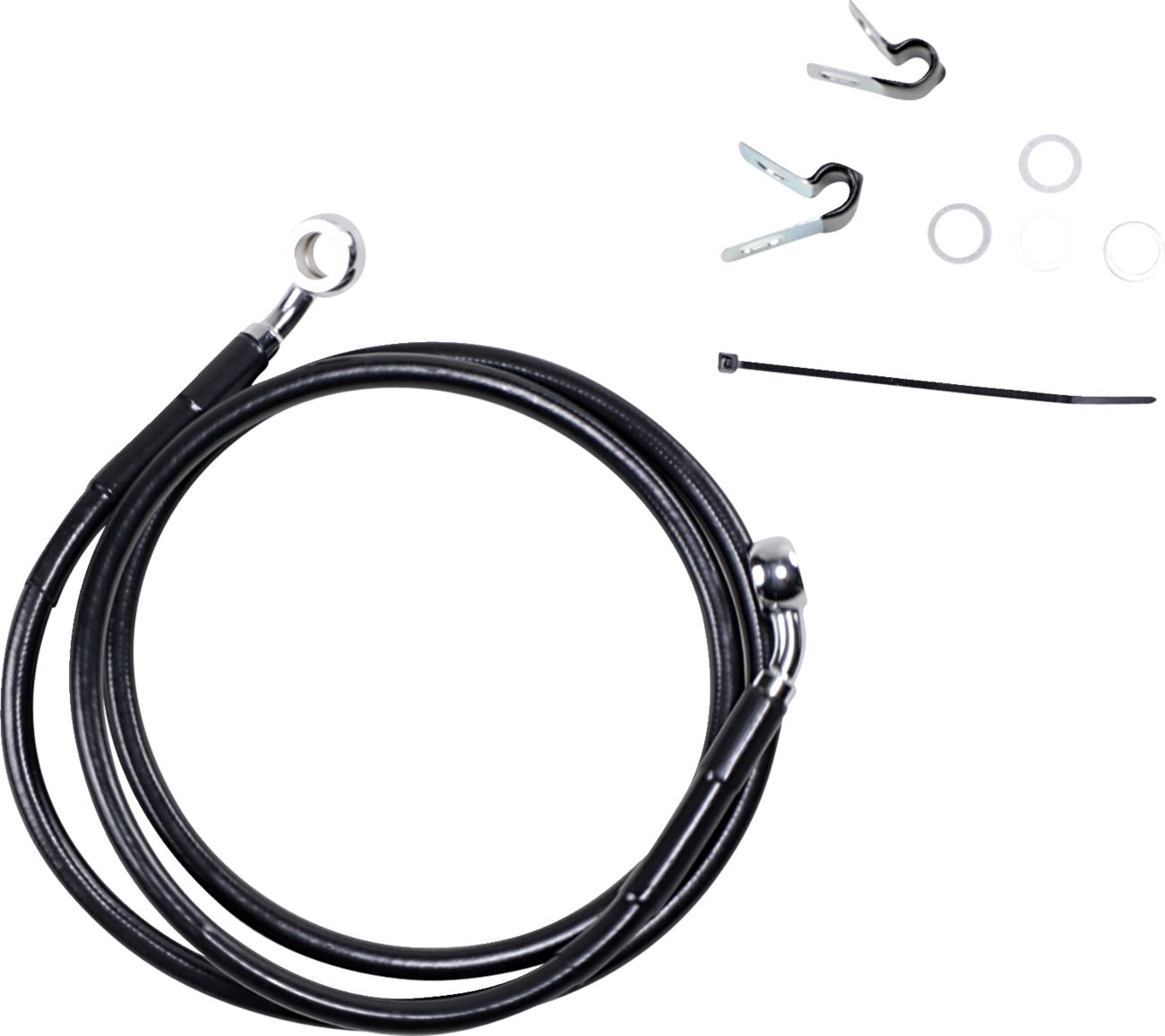 Drag Specialties Extended Length Black Vinyl Brake Line Kit