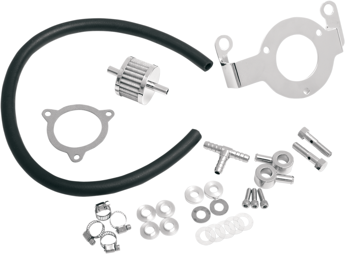Drag Specialties Crankcase Breather with Support Bracket Kit