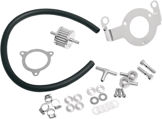 Drag Specialties Crankcase Breather with Support Bracket Kit