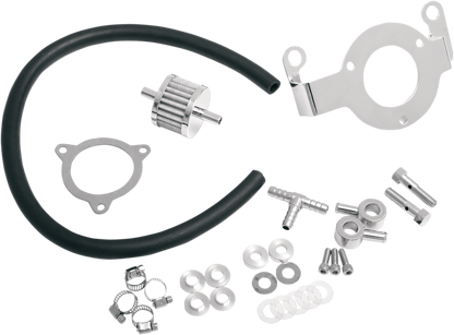 Drag Specialties Crankcase Breather with Support Bracket Kit