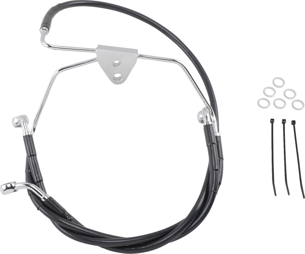 Drag Specialties Extended Length Black Vinyl Brake Line Kit