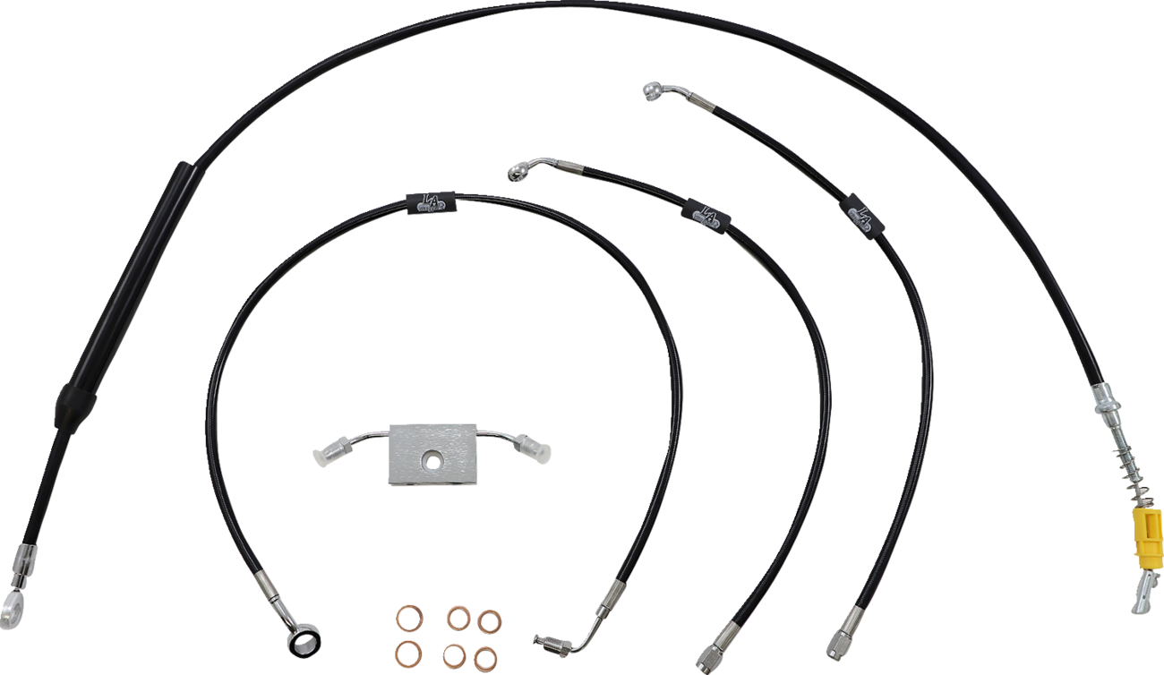 LA Choppers Standard Black Vinyl Handlebar Cable/Brake Line Kit