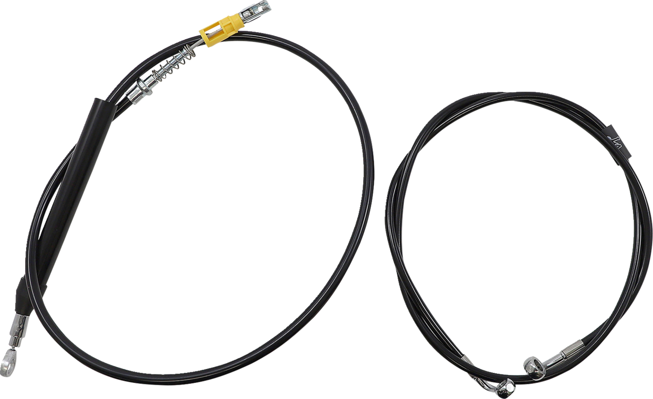 LA Choppers Complete Black Vinyl Braided Handlebar Cable/Brake Line Kit