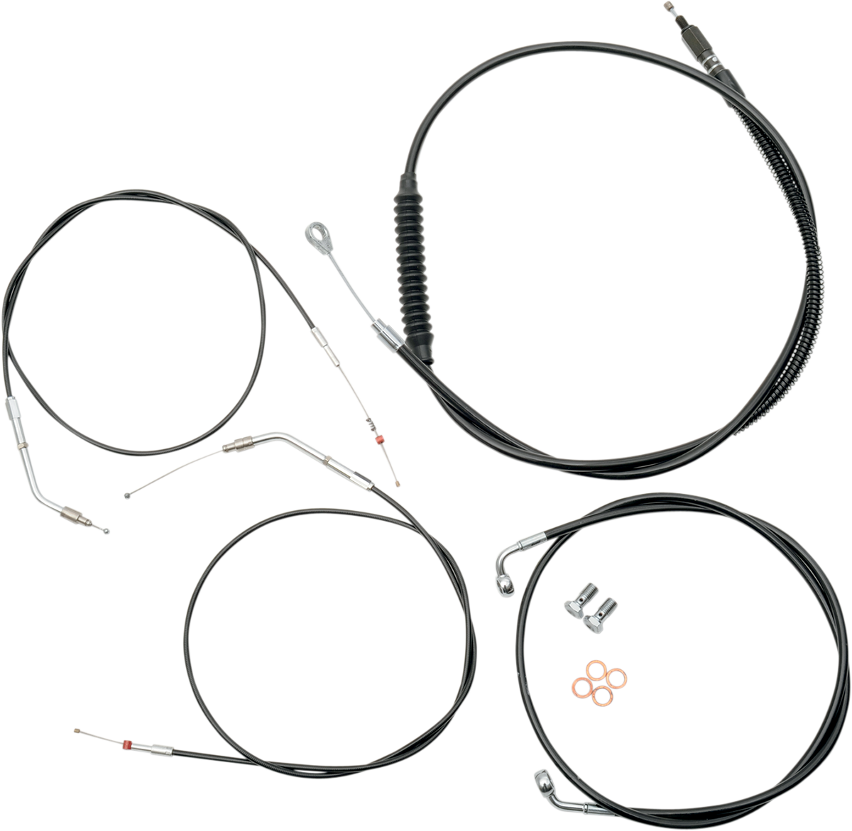 LA Choppers Standard Black Vinyl Handlebar Cable/Brake Line Kit