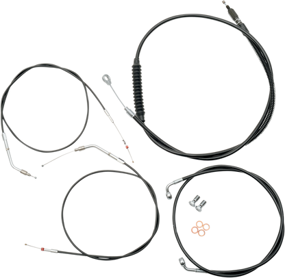 LA Choppers Standard Black Vinyl Handlebar Cable/Brake Line Kit